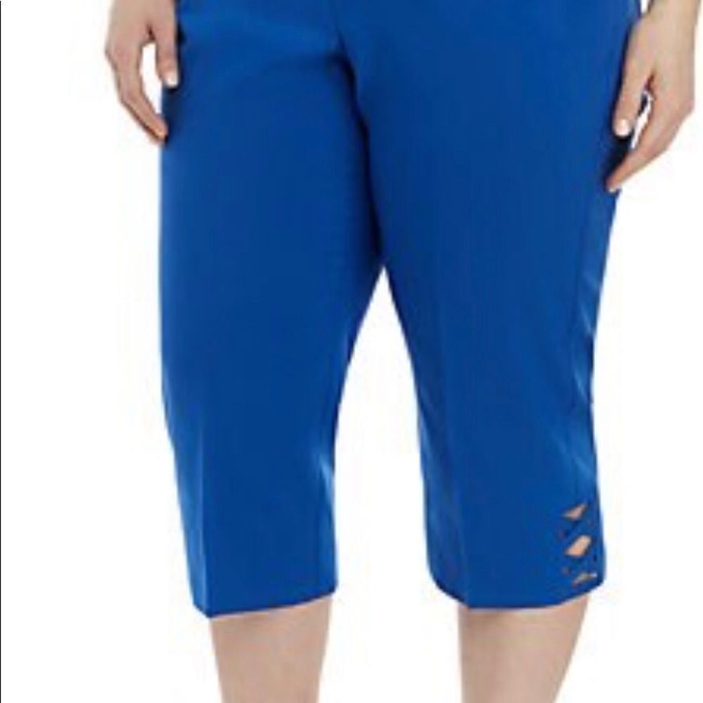 Alfred Dunner Waikiki Lattice Cuff Capris size 12